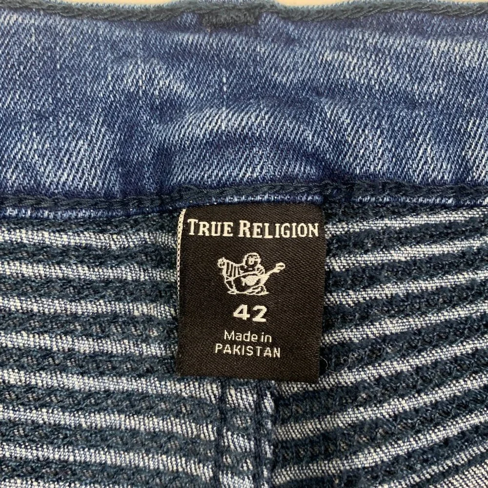 True Religion Rocco Relaxed Skinny Moto Jeans Men's Size 42